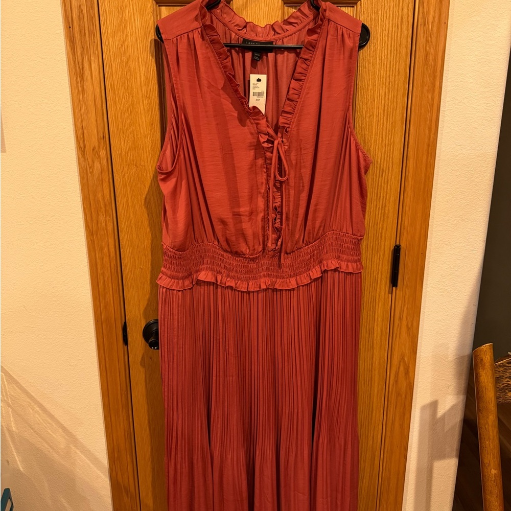 New! Beautiful Lane Bryant Pink-ish Ruched Maxi Dress